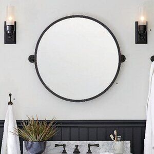 Pottery Barn | Kensington Pivot Mirror, Round, Large, Warm Bronze finish